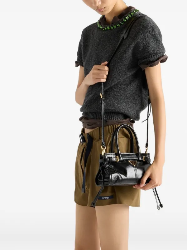 ワ*よ様 PRADA ハンドバッグ ボニー　Bonnie miniブラック　ゴー Prada Bolsa De Mão Bonnie Mini Em Couro | Preto | FARFETCH BR