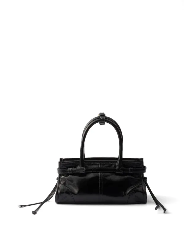 Prada Bolsa De Mão Bonnie Mini Em Couro | Preto | FARFETCH BR