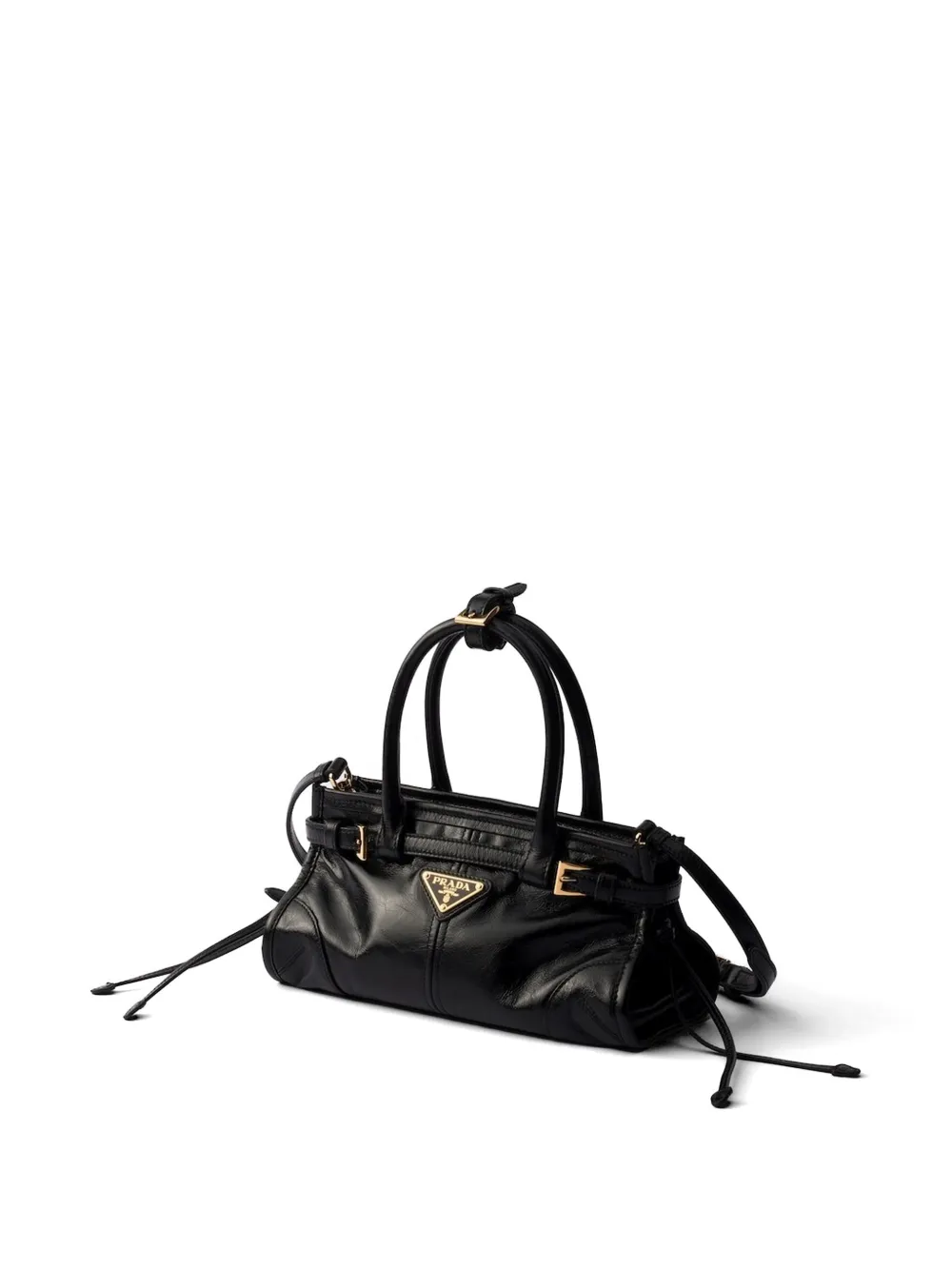 Prada Bonnie leren mini-handtas Zwart