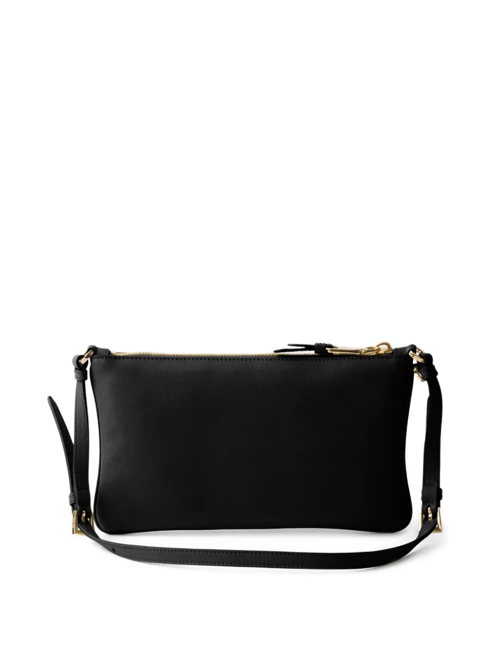 Prada Leren crossbodytas met logo Zwart