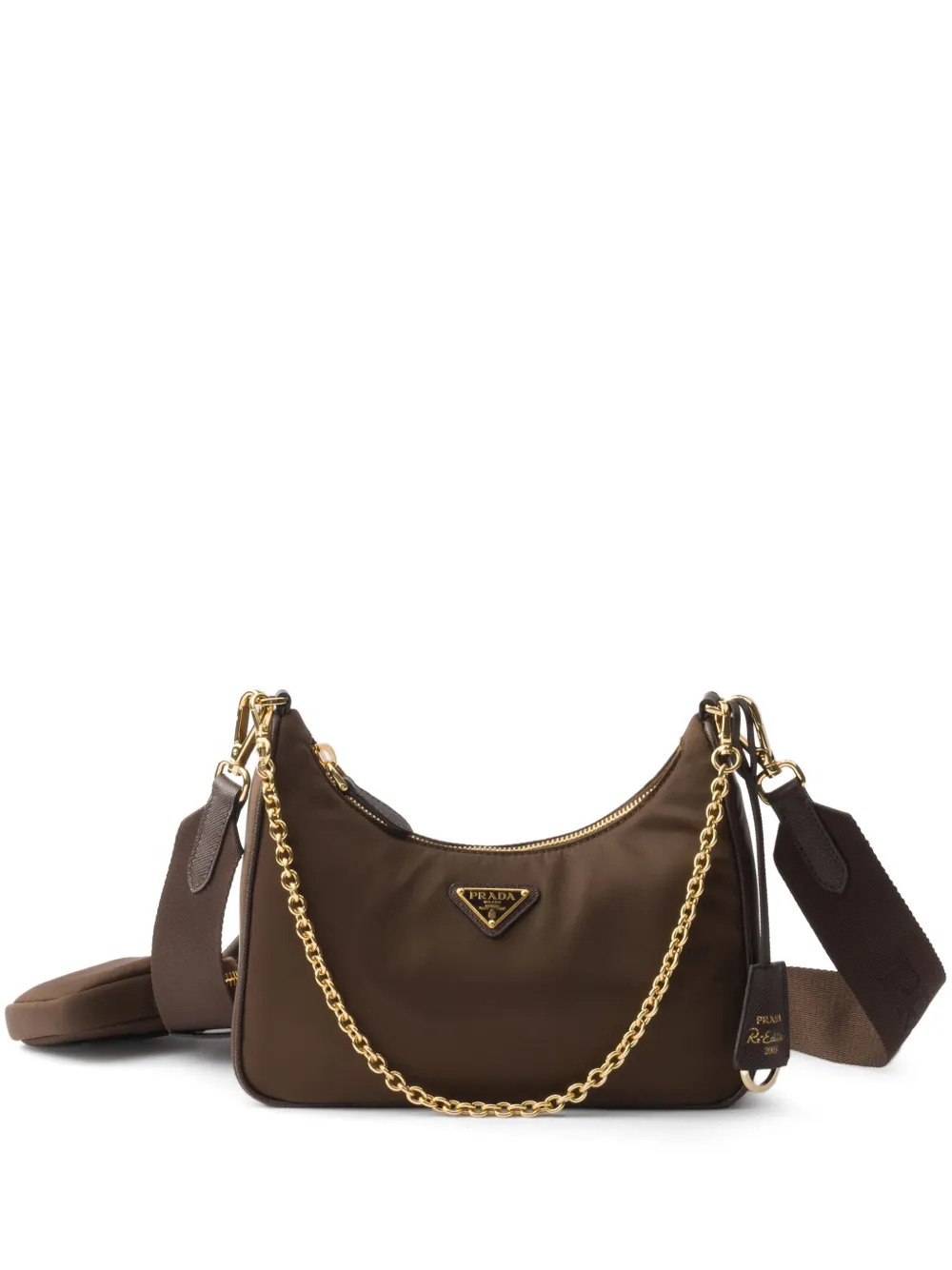 Prada small Re-Edition shoulder bag - Marrone