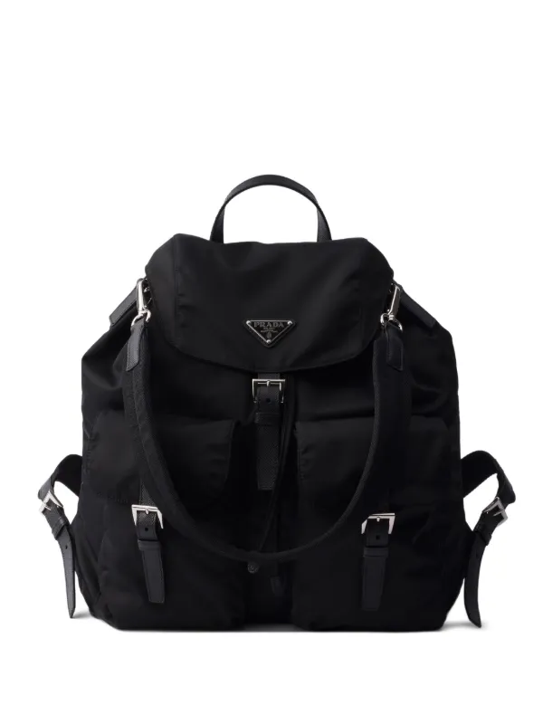 Prada フロントポケット バックパック | ブラック | FARFETCH JP