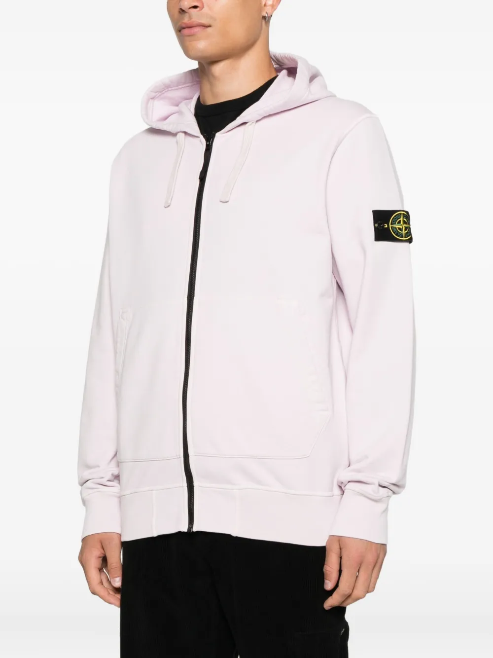 Stone Island Hoodie met rits Roze