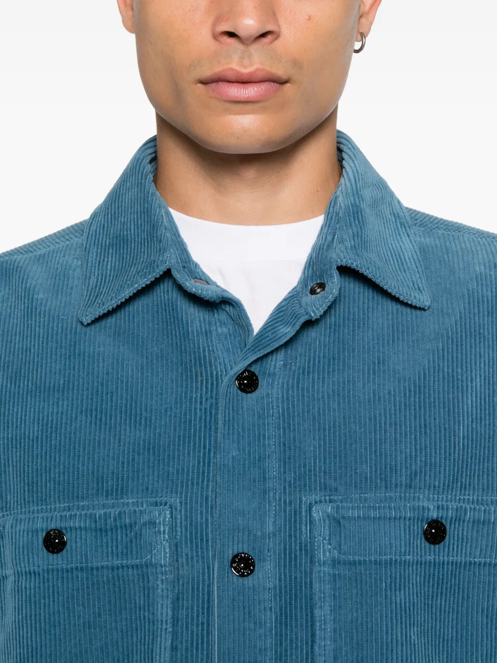Stone Island Ribfluwelen shirtjack Blauw