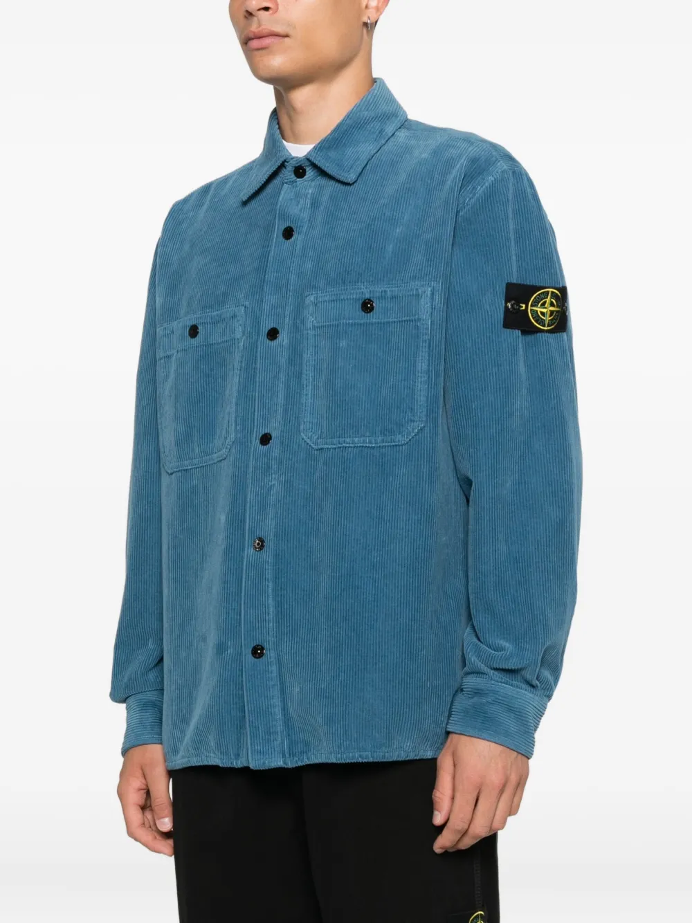 Stone Island Ribfluwelen shirtjack Blauw