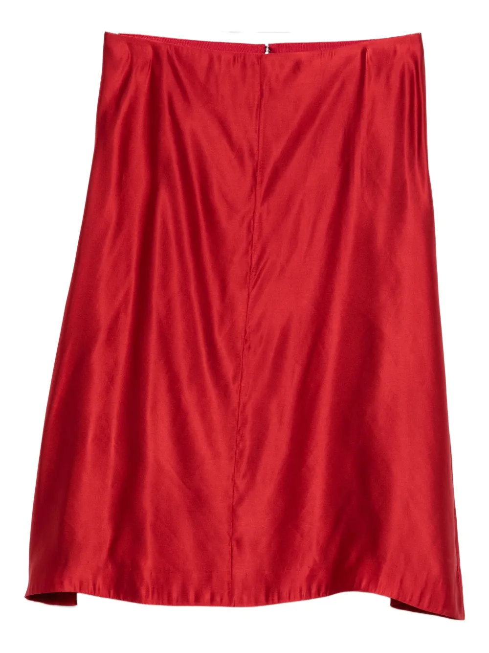 Khaite Satin Midi Skirt In Red