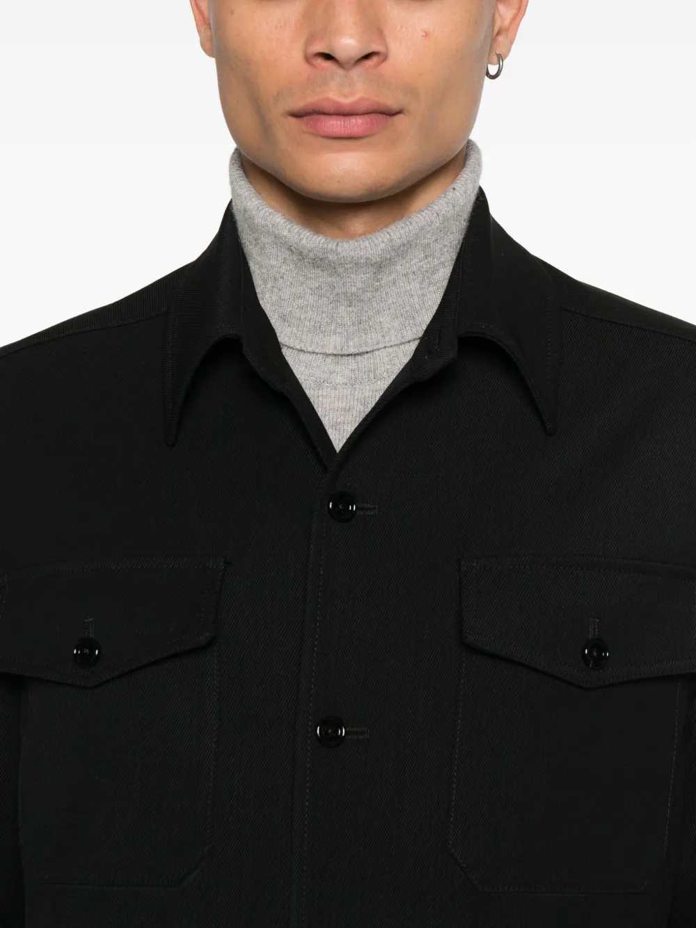 Lardini Shirtjack met knopen Zwart