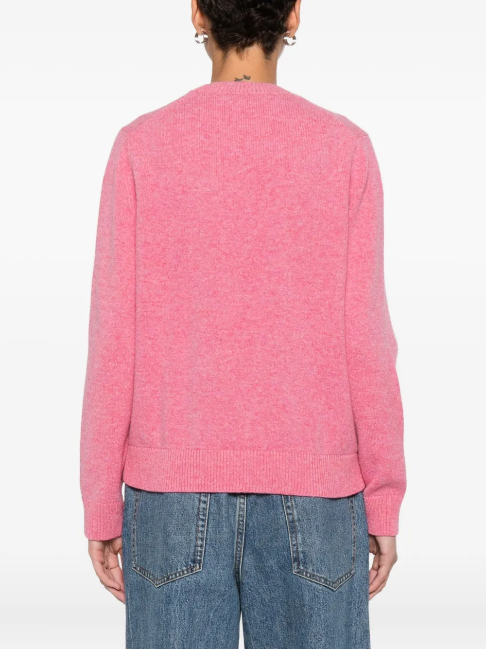 Maison Kitsuné Fox-motif Wool Sweater In Pink