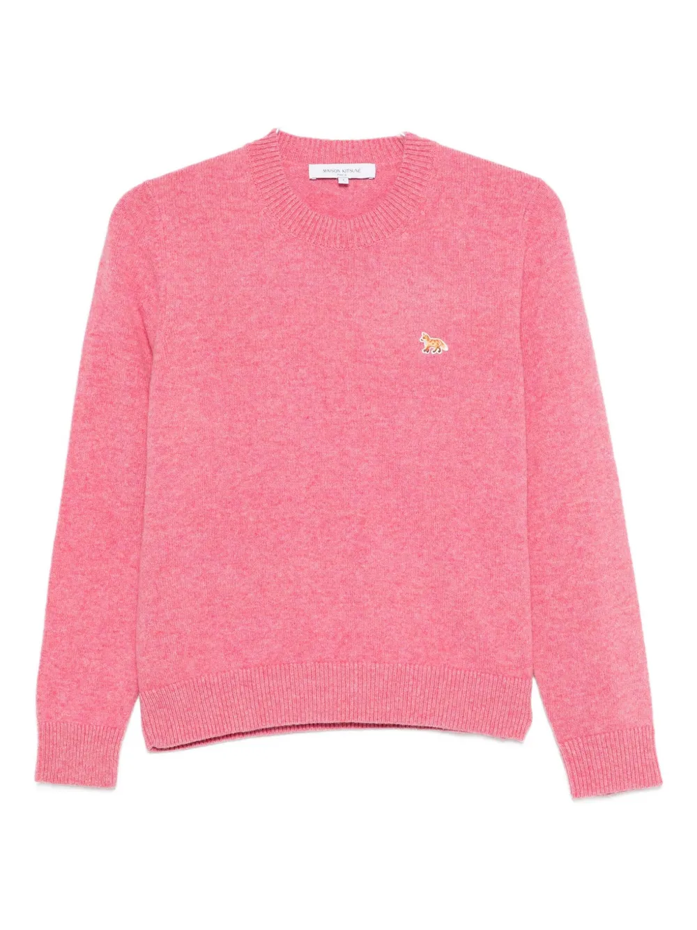 Maison Kitsuné Fox-motif Wool Sweater In Pink