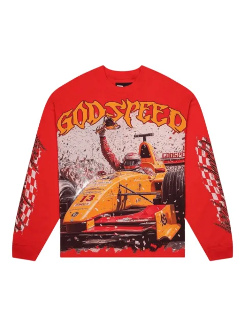 GODSPEED F1 Finishline graphic long-sleeves T-shirt