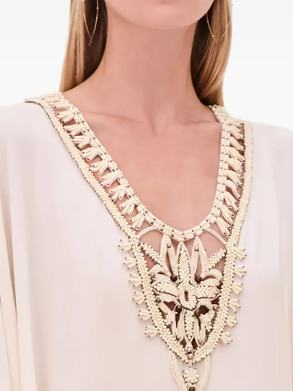 Alexis Genevieve jurk met kralen Beige