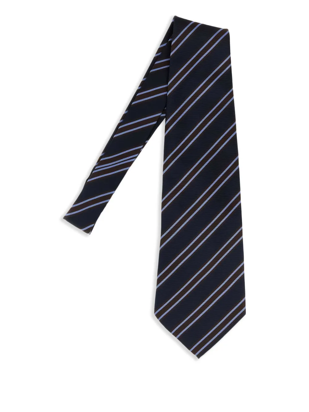 Junya Watanabe MAN corbata de seda con rayas estampadas | azul | Image 1