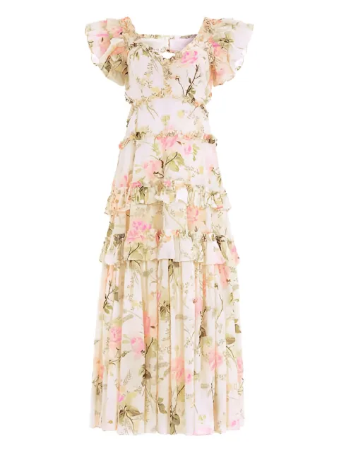 Needle & Thread Rose ruffled backless dress