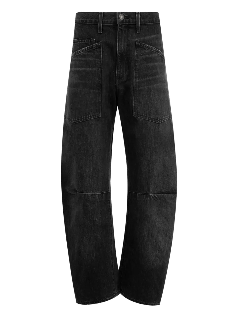 Nili Lotan Shon Mid-rise Barrel-leg Jeans In Black