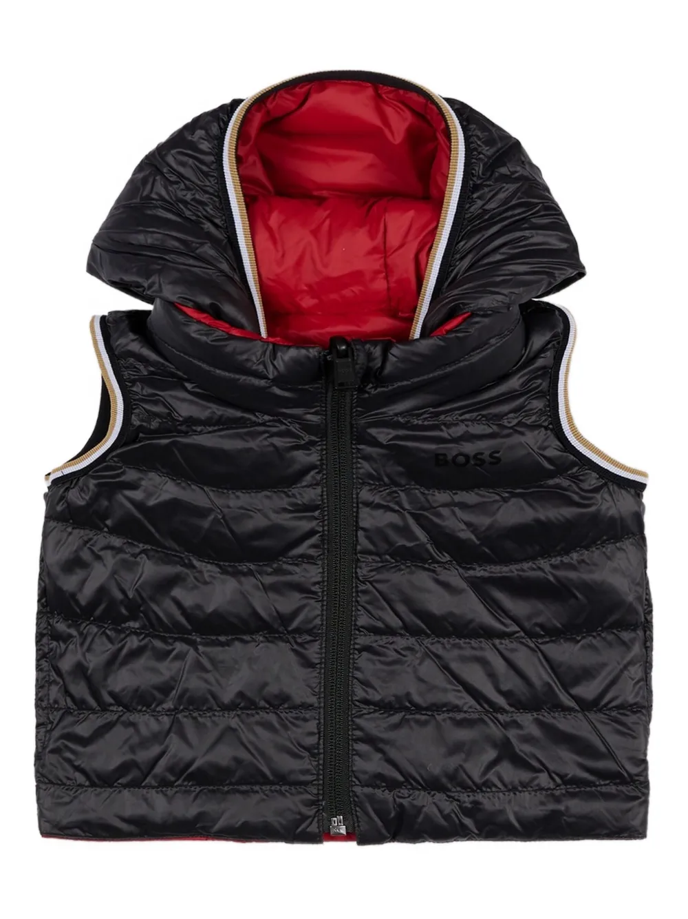 BOSS Kidswear hooded reversible gilet - Rood