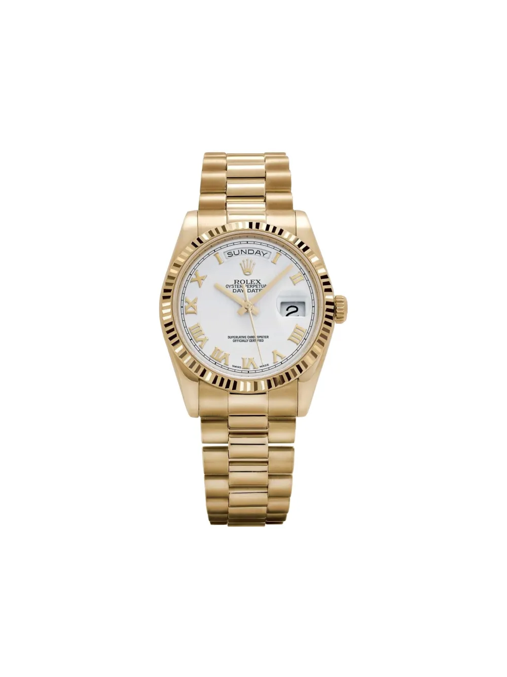 Rolex reloj Day-Date de 36 mm con números romanos | blanco | Image 1