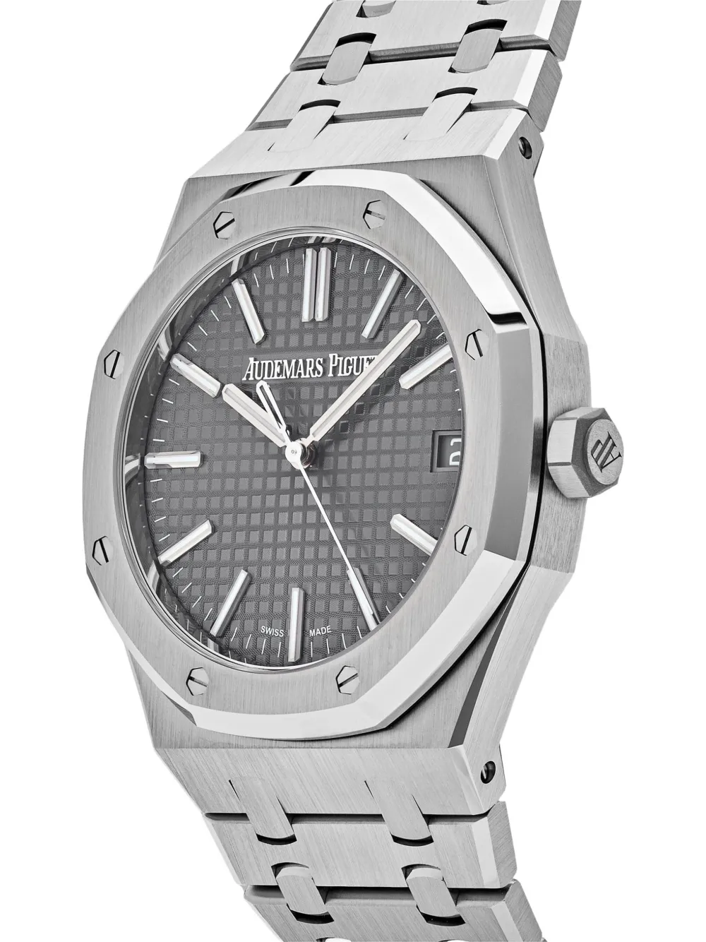 Pre-owned Audemars Piguet Royal Oak Round-case Shape 41mm In Gray