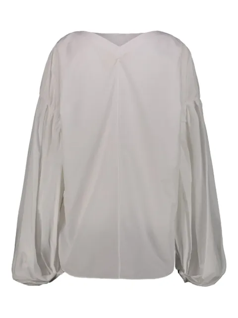 KHAITE Quico pleated-sleeves blouse