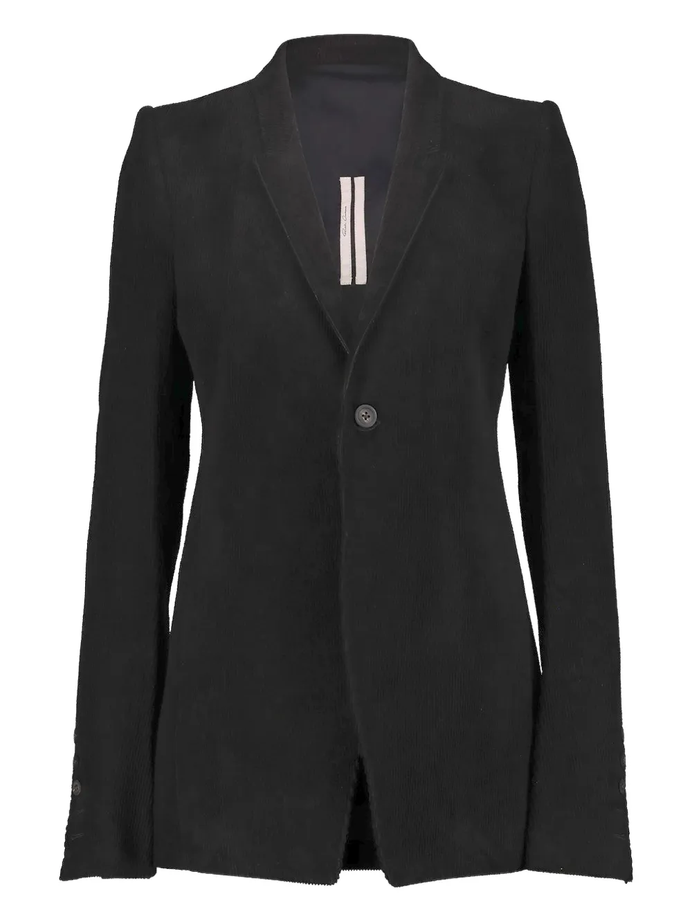 Rick Owens Corduroy Button Blazer In Black