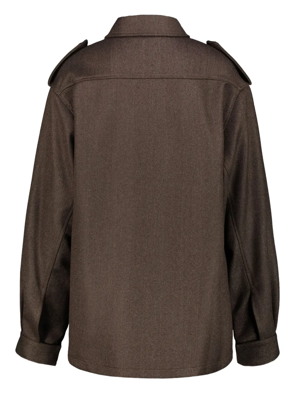 DRHOPE Shirtjack met klepzakken en epauletten Bruin