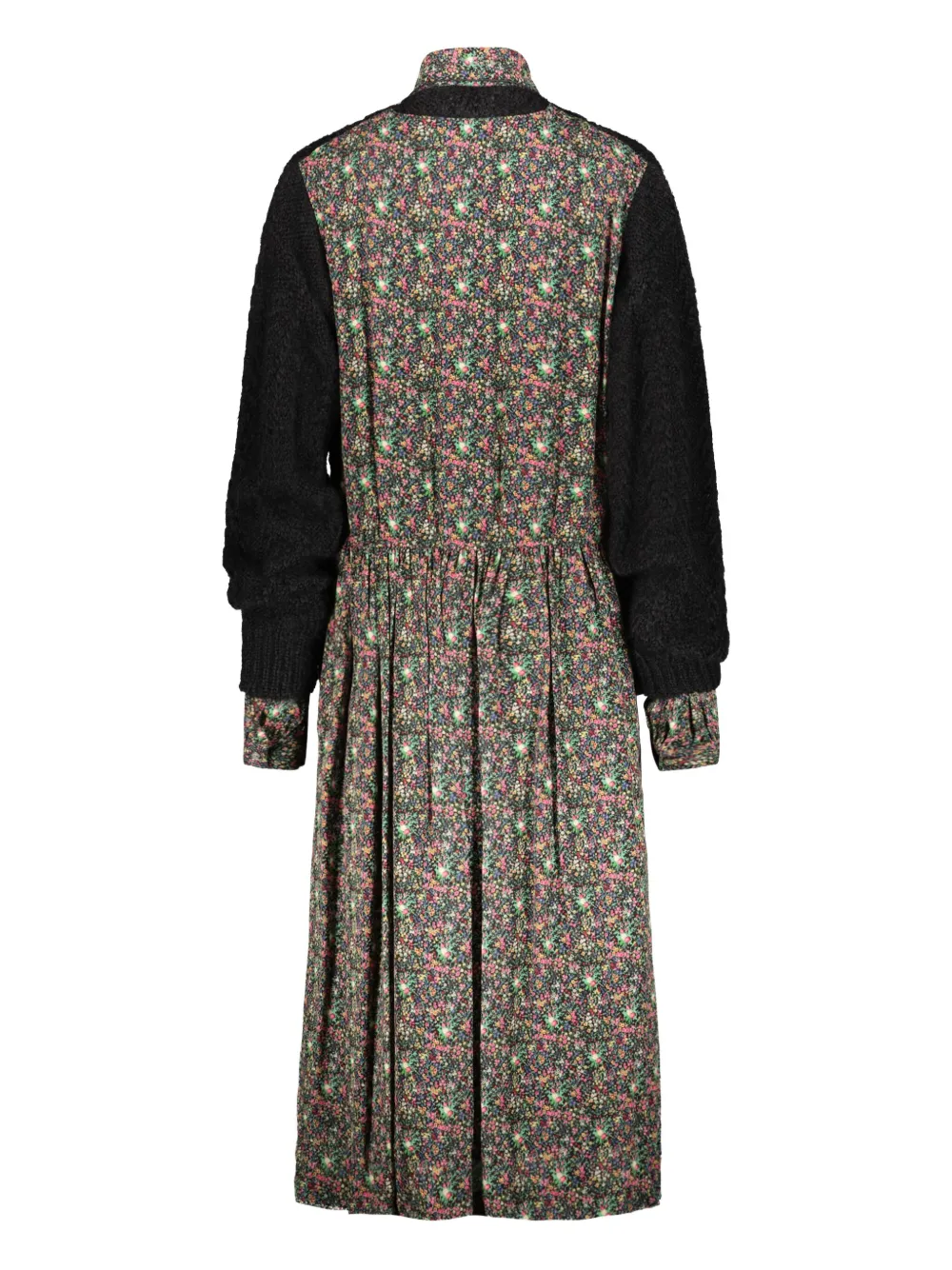 Junya Watanabe Midi-jurk met bloemenprint - Zwart