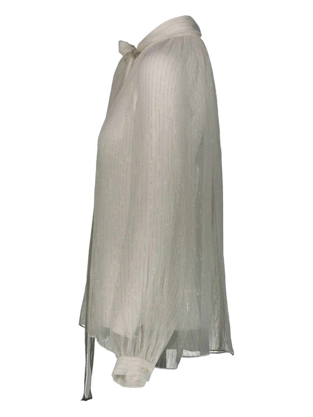 Rochas Gestreepte chiffon blouse Beige