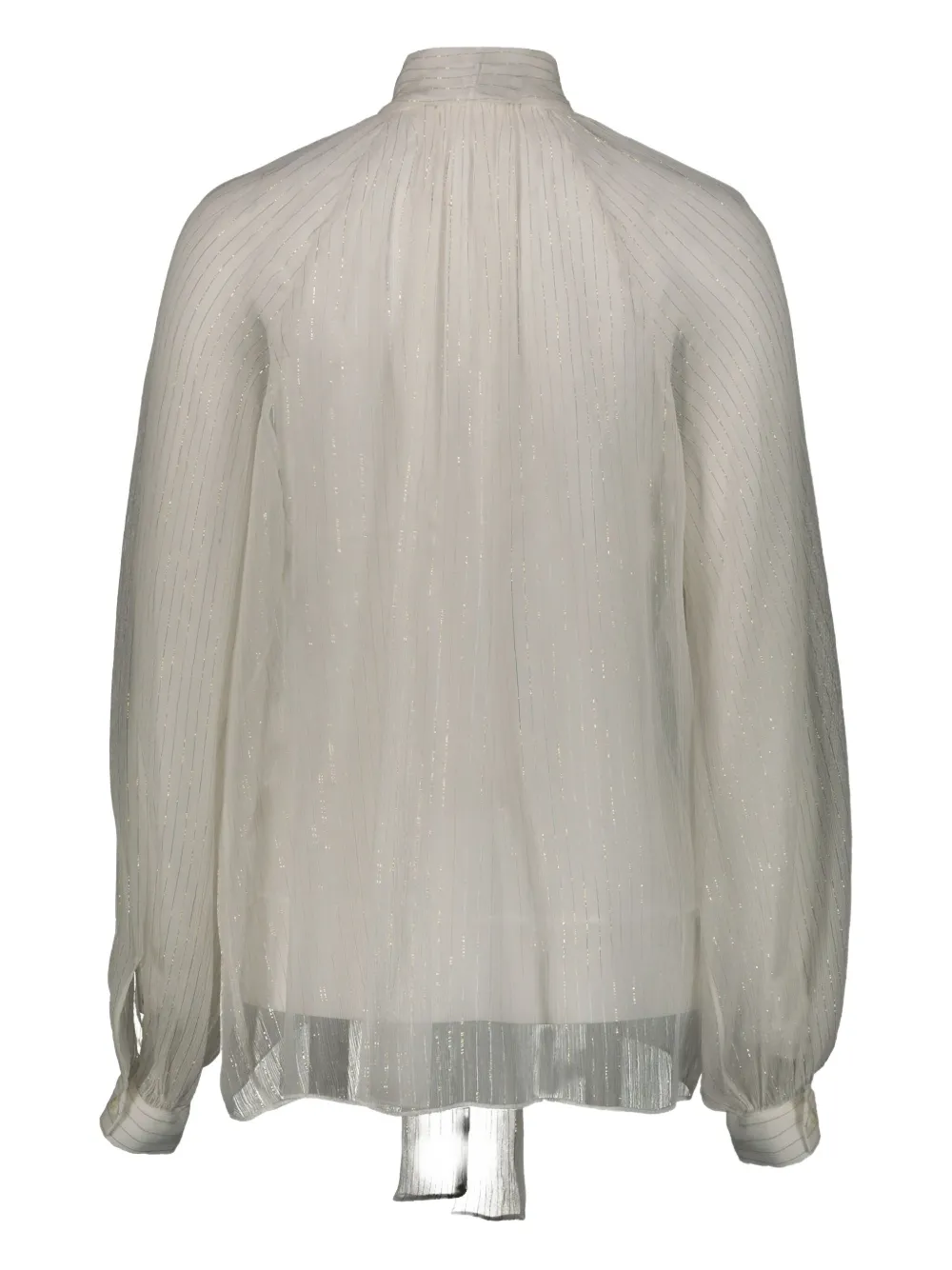 Rochas Gestreepte chiffon blouse - Beige