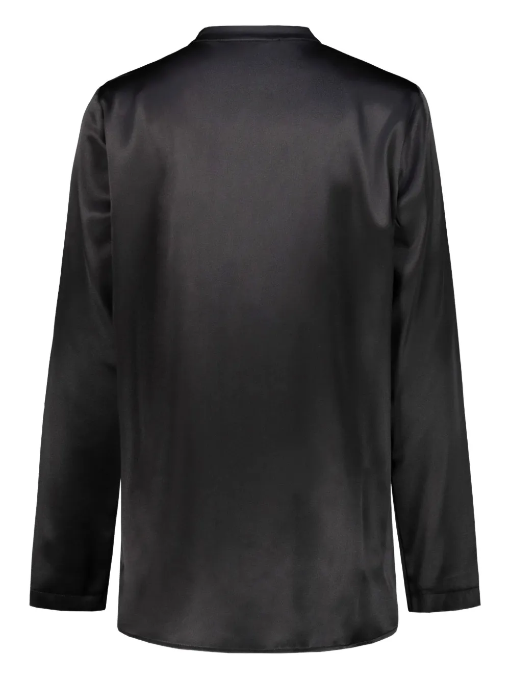 DRHOPE Blouse met ronde opstaande kraag en knopen - Zwart