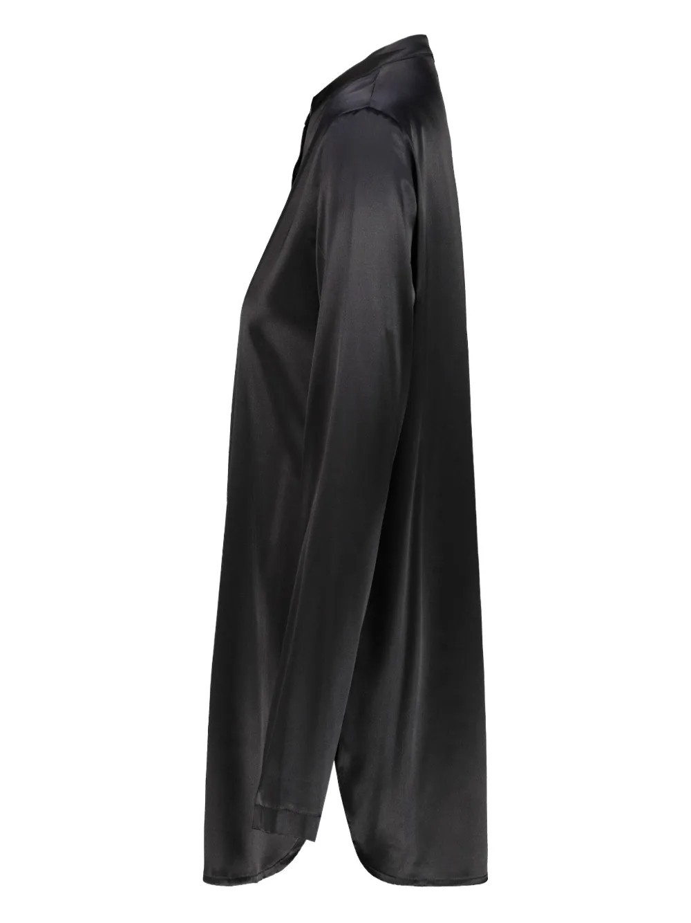 DRHOPE Blouse met ronde opstaande kraag en knopen Zwart
