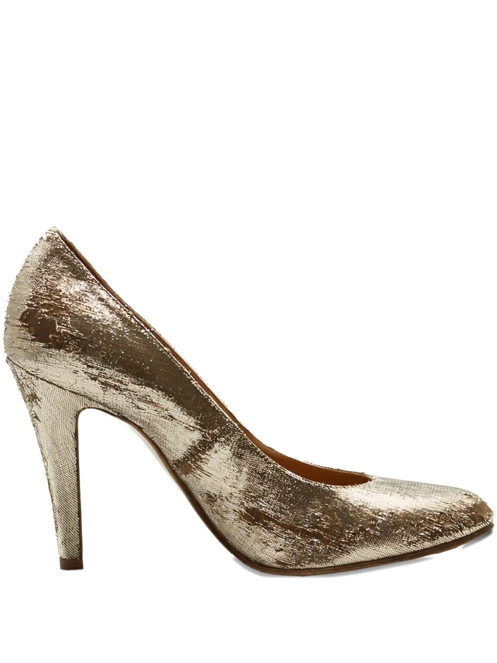 Maison Margiela Leren pumps met vernietigd effect Goud