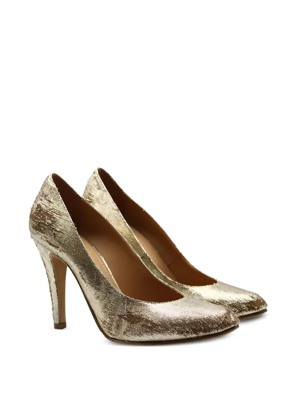 Maison Margiela Leren pumps met vernietigd effect Goud