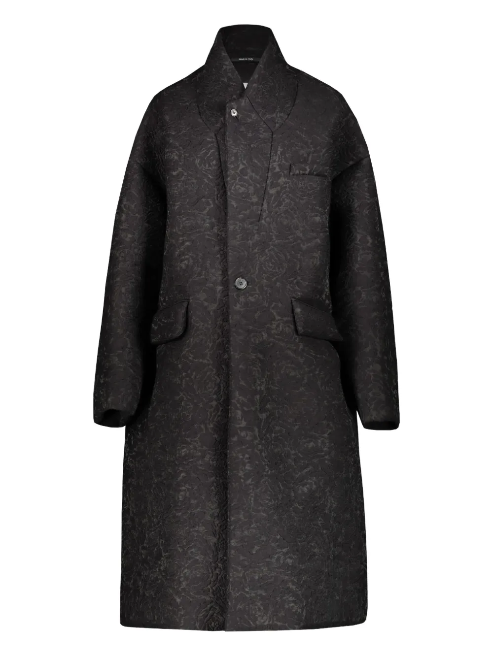 Maison Margiela ジャカード コート - ブラック Maison Margiela ジャカード コート - ブラック