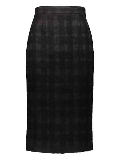Rochas checked pencil midi skirt