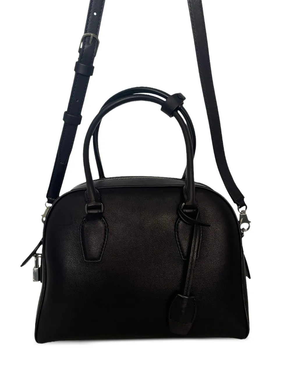 The Row India 10.00 Leather Tote Bag In Black