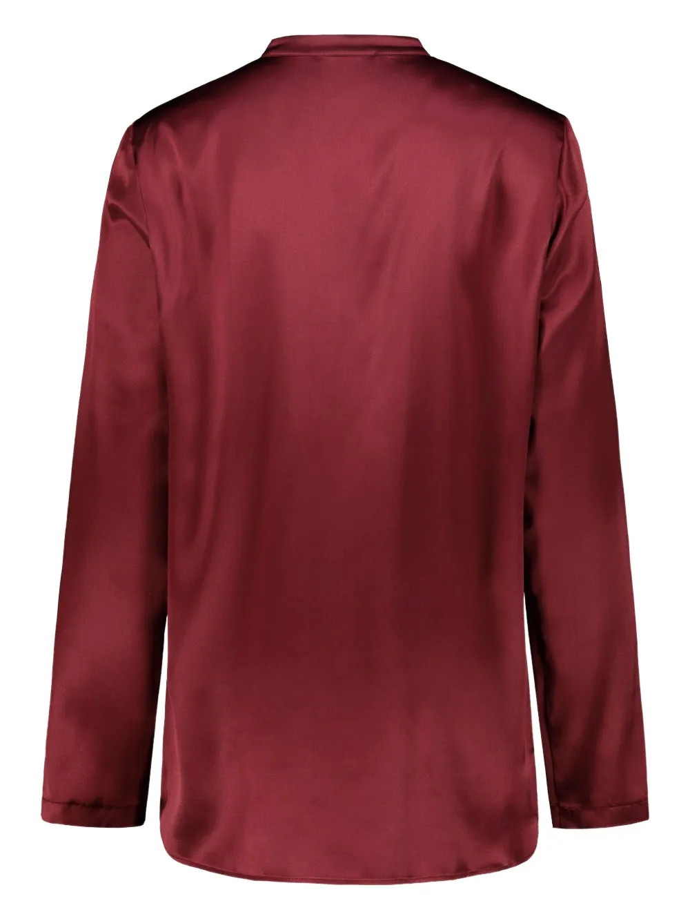 DRHOPE Zijden top met ronde hoge kraag - Rood