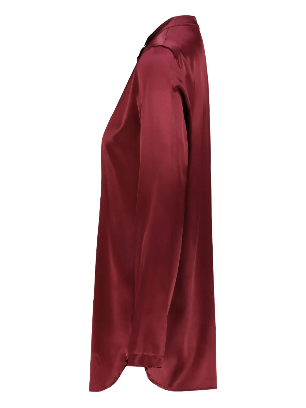 DRHOPE Zijden top met ronde hoge kraag Rood