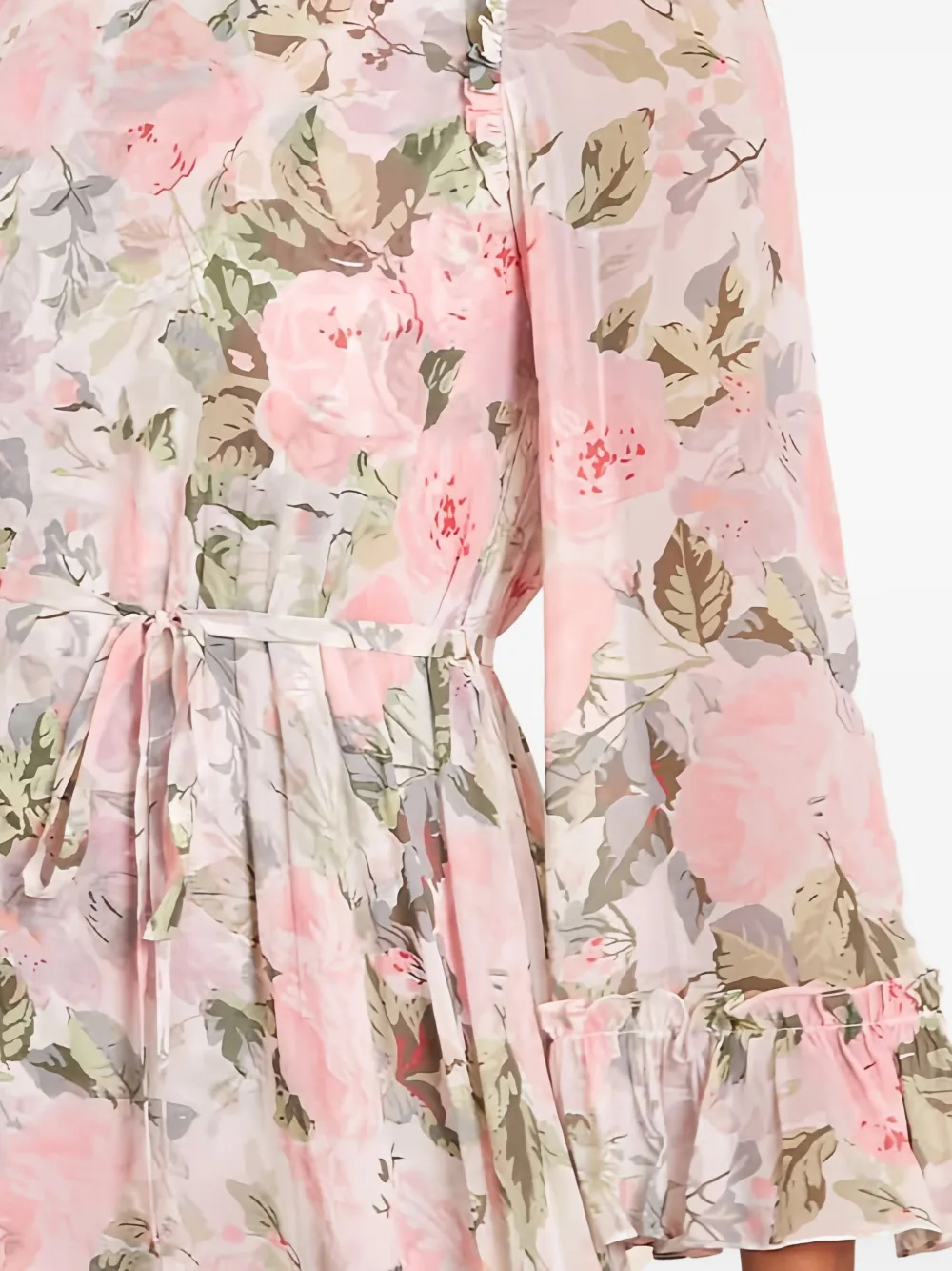 Needle & Thread Rose Powder Chiffon Ruffled Dress In Pink