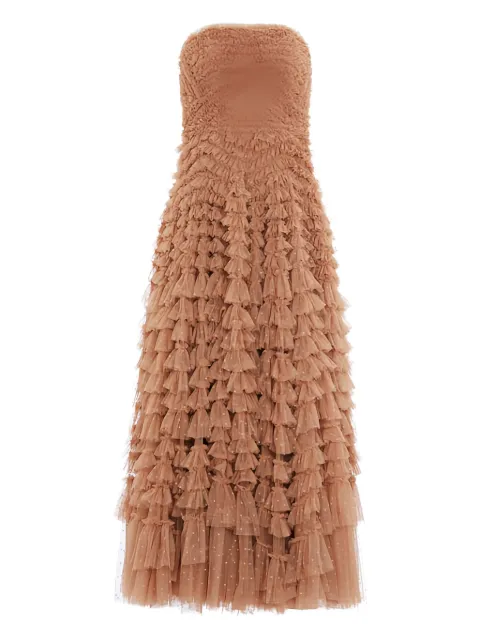 Needle & Thread Hattie ruffled strapless gown