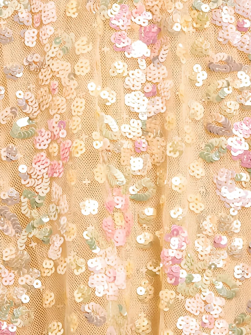 Needle & Thread Confetti jurk verfraaid met pailletten en ruches Beige