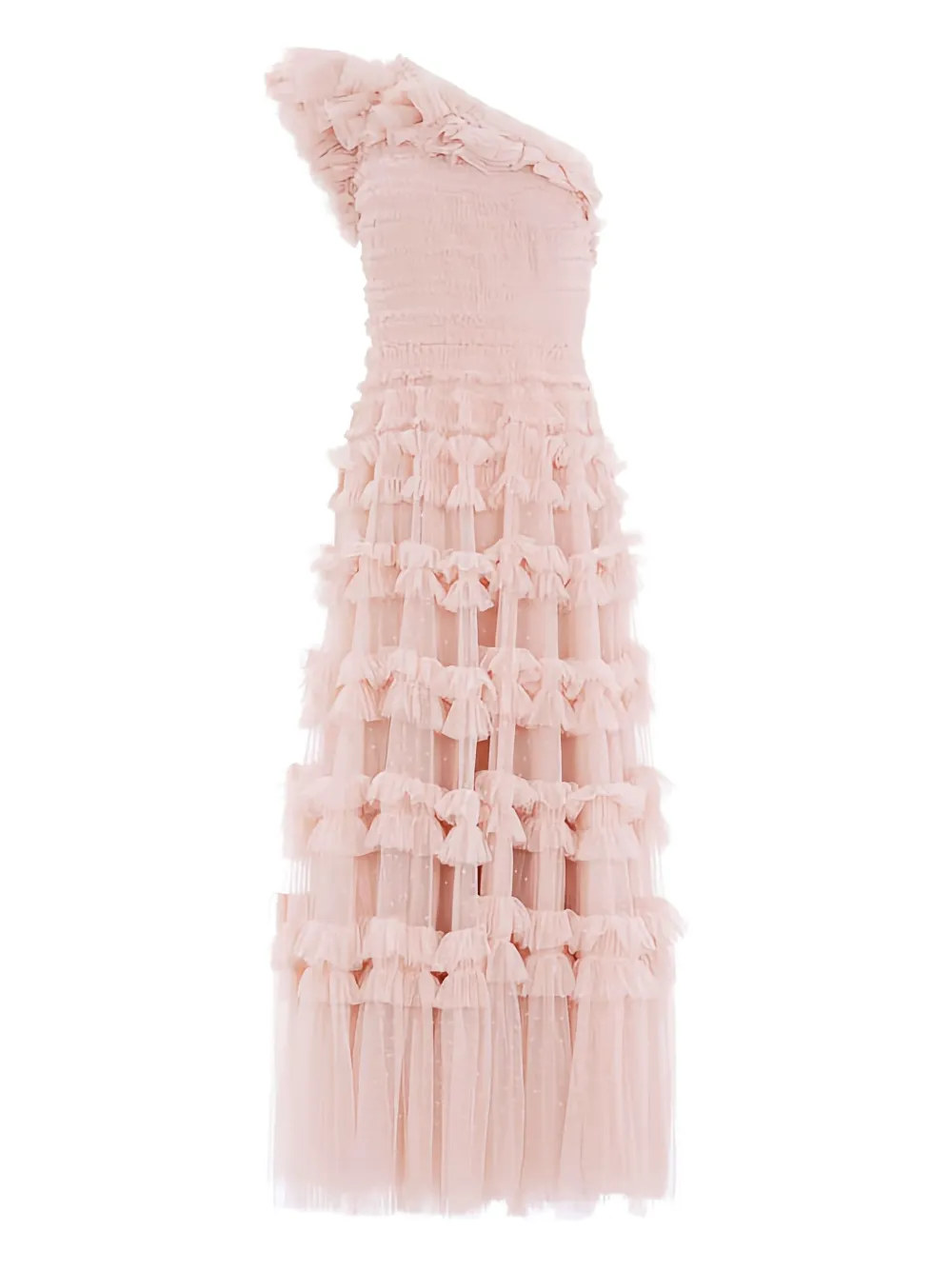Needle & Thread Gerüschtes Lisette One-Shoulder-Kleid - Rosa