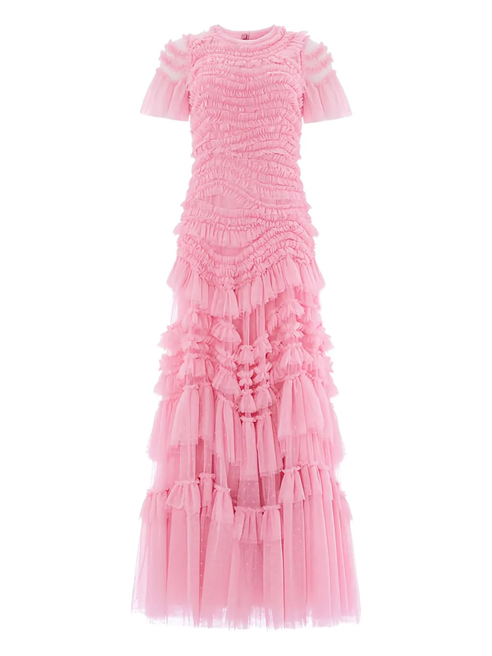 Needle & Thread Abito Wild Rose a maniche corte - Rosa