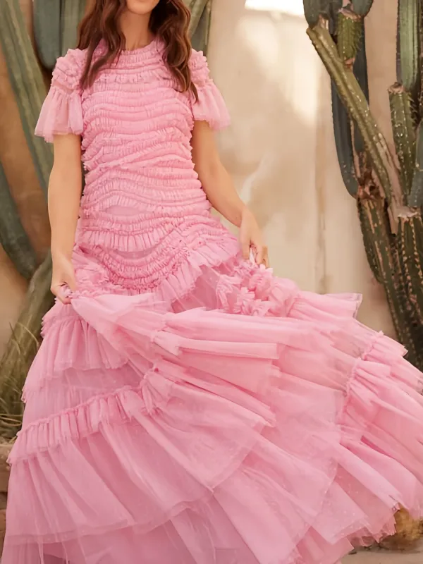 needle and thread pink dress Floral Diamond Ruffle Gown