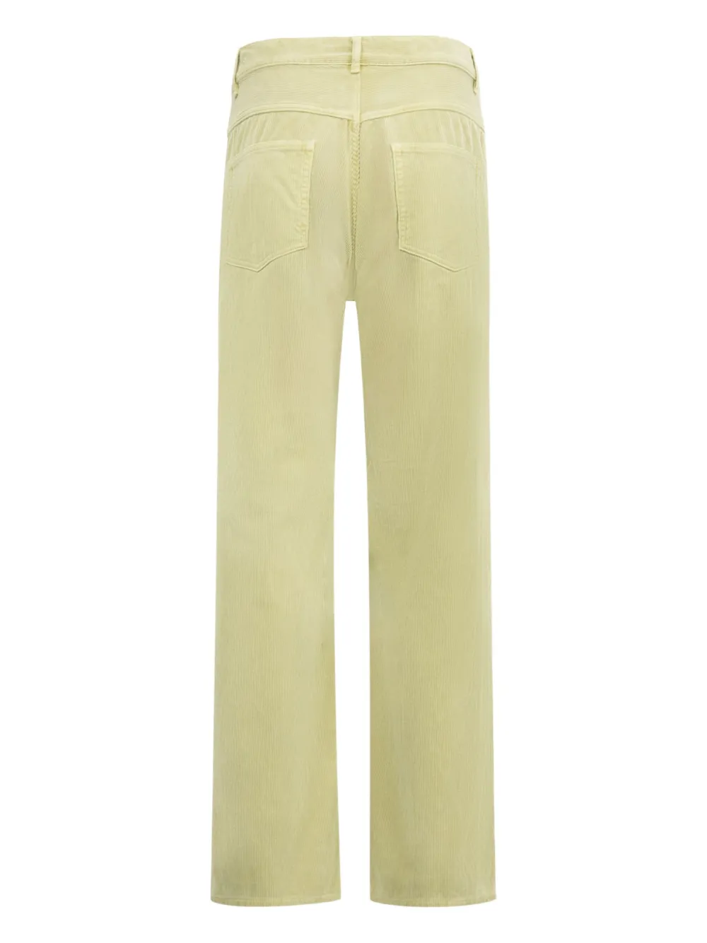 Auralee Finx ribfluwelen broek met vijf zakken en geverfd effect Groen