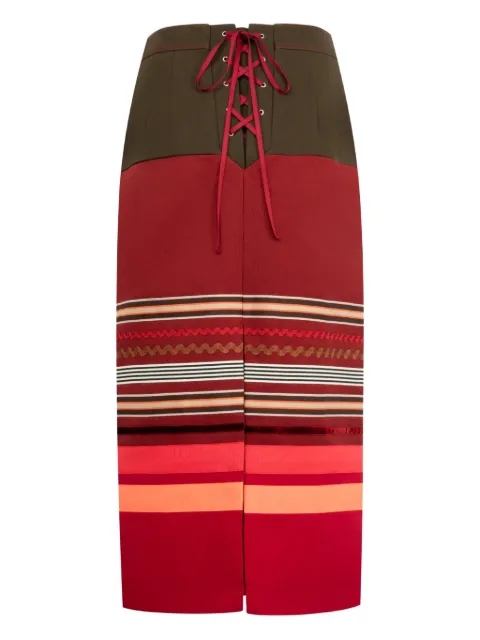 Christopher John Rogers embroidered colourblock pencil skirt