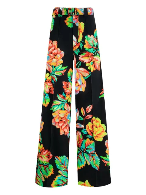 Christopher John Rogers flat front floral trousers