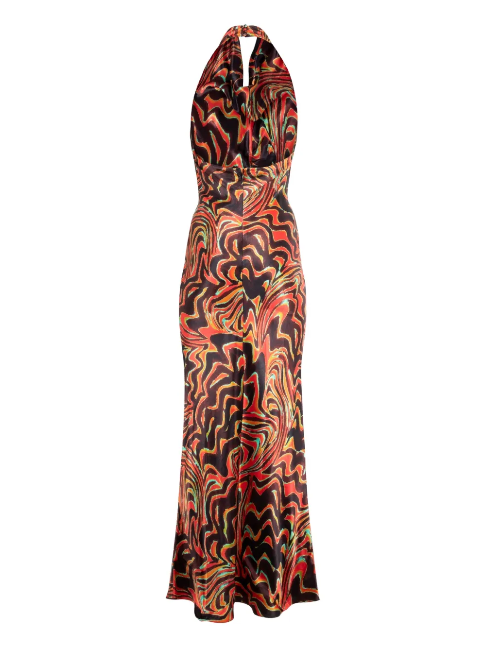 Christopher John Rogers cowl neck halter gown - Zwart