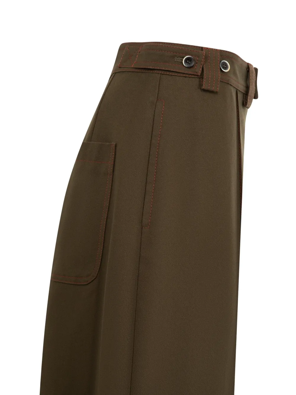 Christopher John Rogers Tab Wide-leg Trousers In Brown