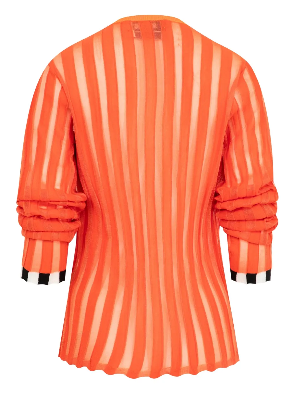Christopher John Rogers Pleated Trim Cardigan In Orange
