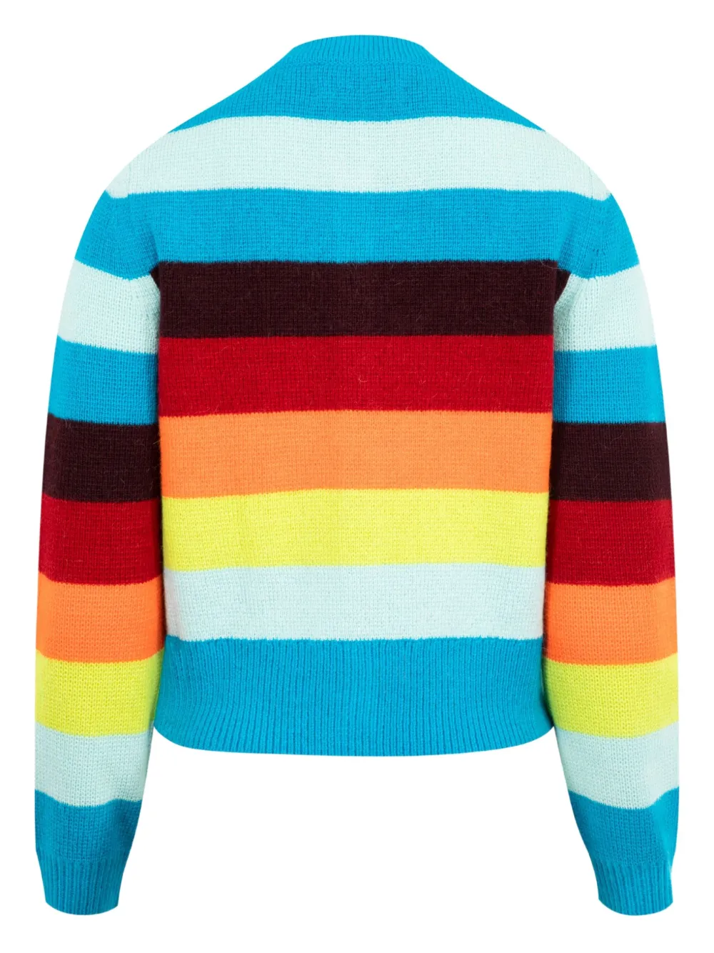Christopher John Rogers Striped Cropped Cardigan In Multi