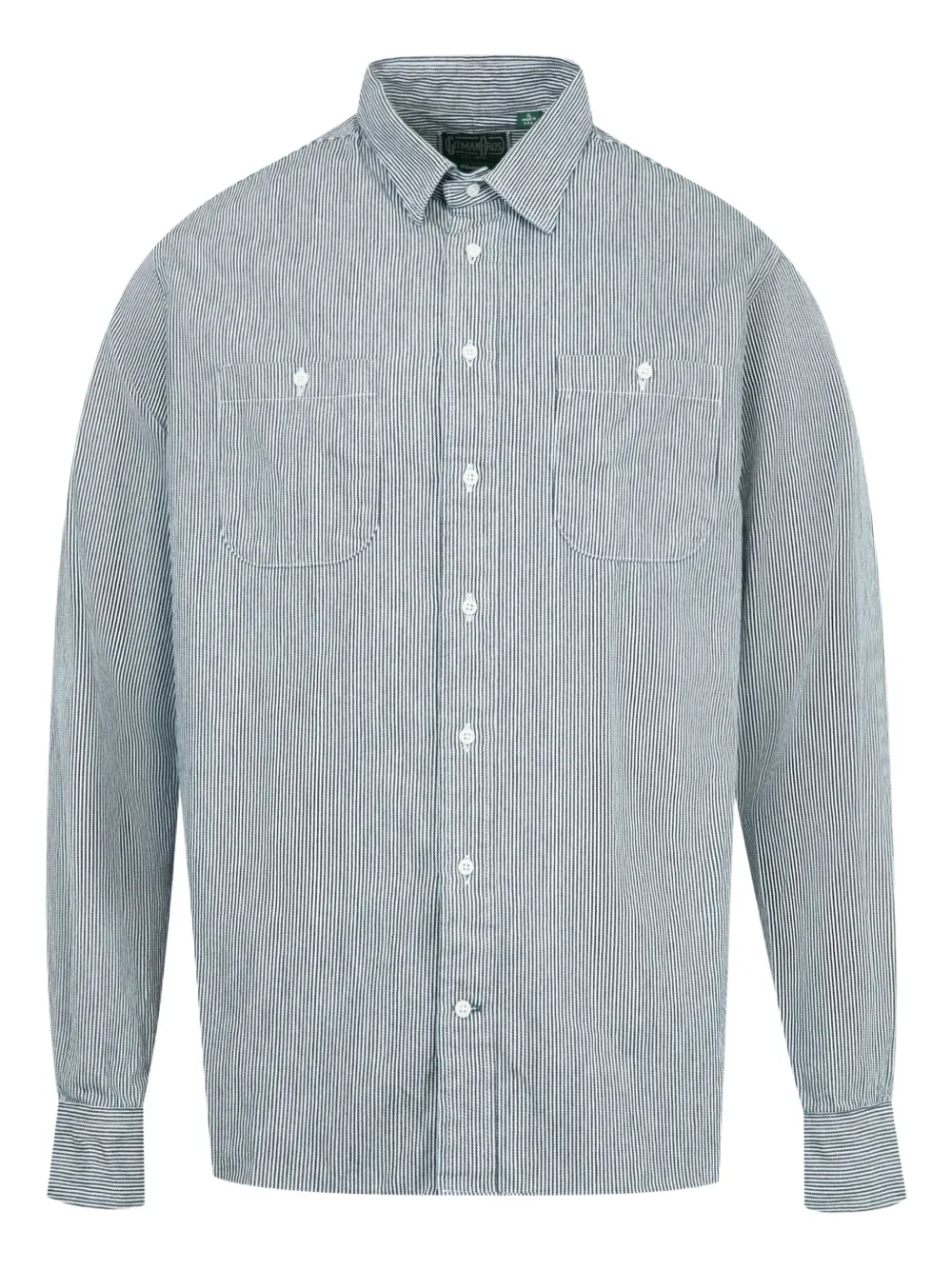 Gitman Bros striped pocket denim shirt | Blue | Image 1
